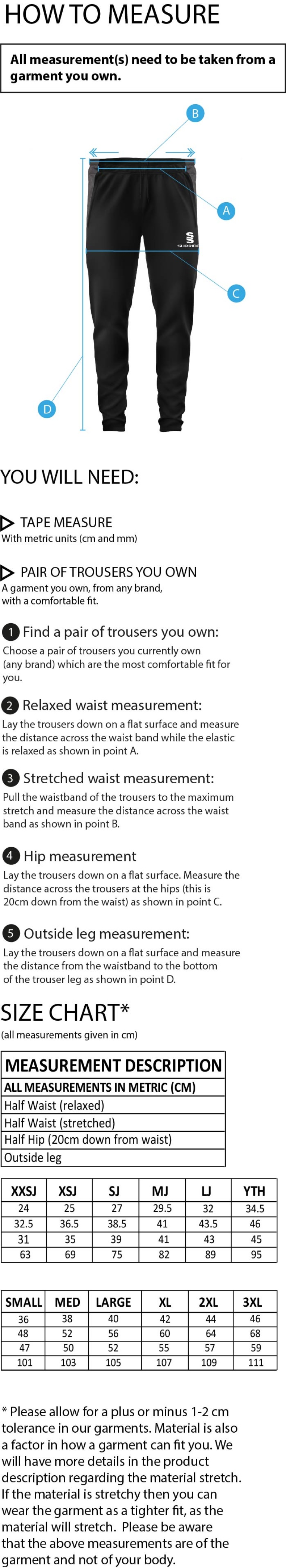 Dual Skinny Pant : Black - Size Guide